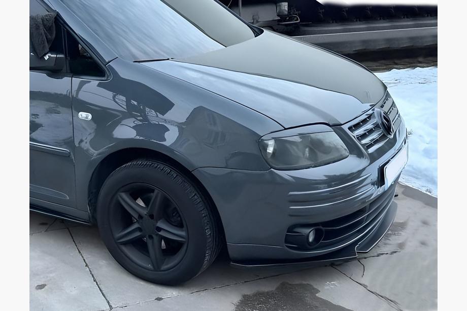 Volkswagen Caddy 2010-2015 рр. Передня лип накладка Niken Black (ABS) Image