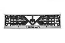 Tesla Рамка під номер хром (1 шт, нержавіюча сталь) фото 1