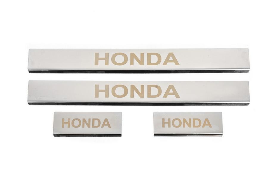 Honda CRV 2007-2011 рр. Накладки на пороги Carmos (4 шт, нерж) Фото 1