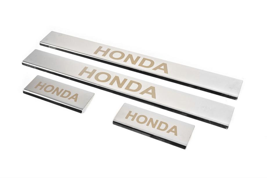 Honda CRV 2007-2011 рр. Накладки на пороги Carmos (4 шт, нерж) Фото 2