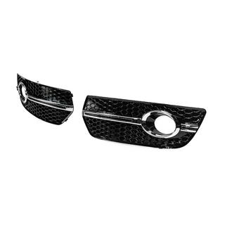 Решітки протитуманних фар RS-Style (2008-2012, 2 шт, чорний з хромом) Audi Q5 2008-2017 рр. фото 2
