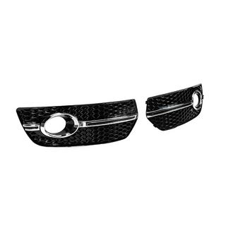 Решітки протитуманних фар RS-Style (2008-2012, 2 шт, чорний з хромом) Audi Q5 2008-2017 рр. фото 3