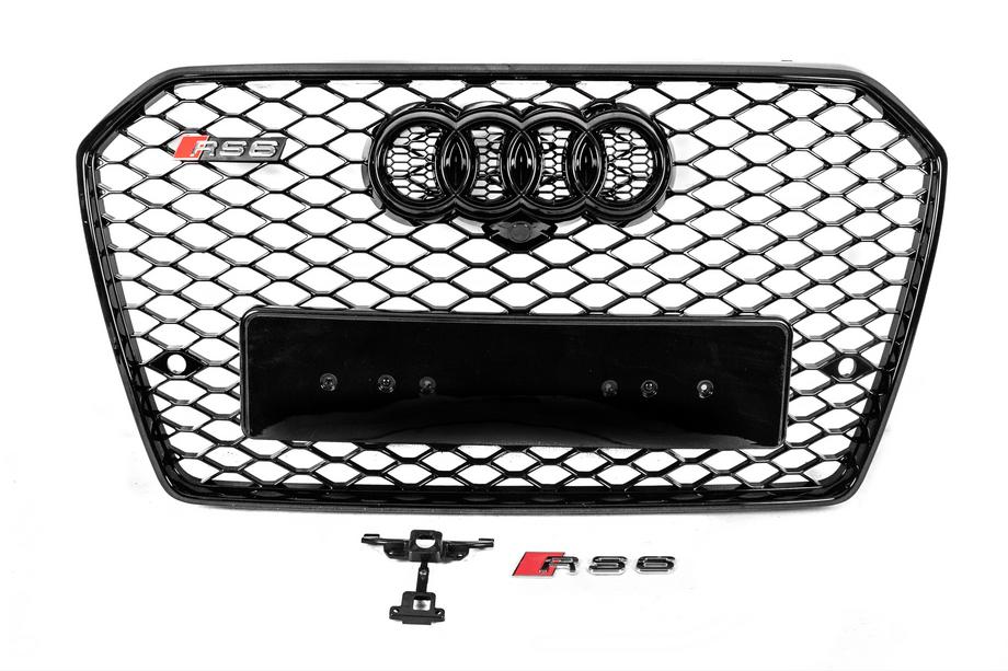 Audi A6 C7 2011-2017 рр. Передня чорна решітка RS-style (2014-2017) Image