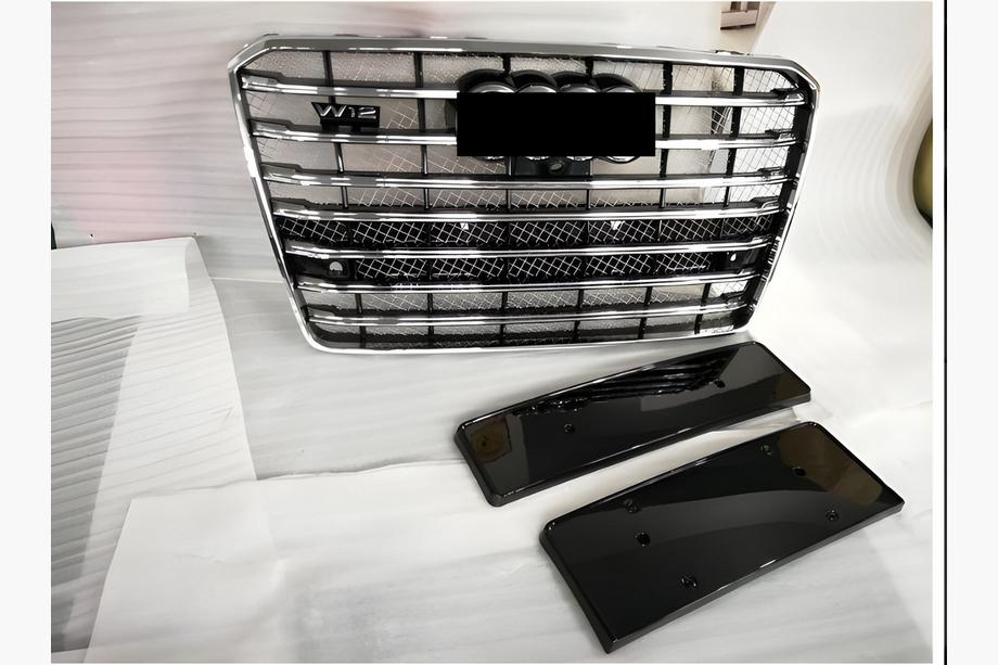 Audi A8 2010-2018 рр. Передня решітка (2014-2018, чорна з хромо) Фото 2