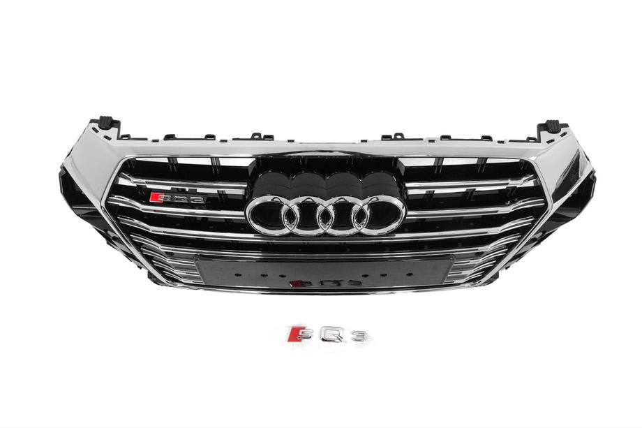 Audi Q3 2011-2019 рр. Передня решітка SQ-Style (2015-2019, чорна з хромом) Фото 4