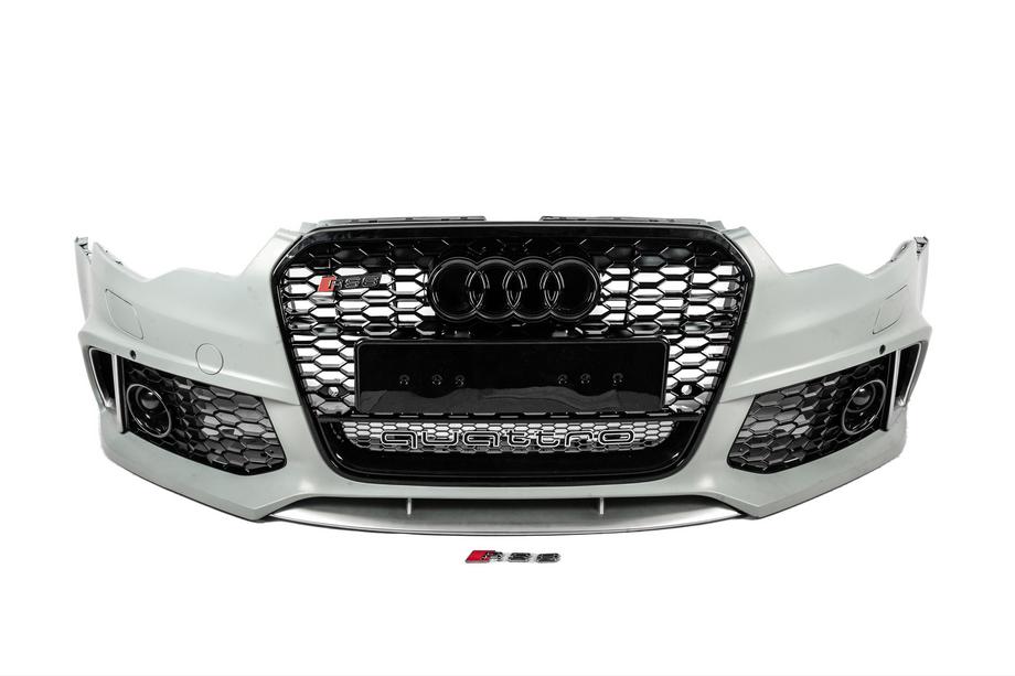 Audi A6 C7 2011-2017 рр. Передній бампер з чорною решіткою RS6-Style (2011-2014) Image