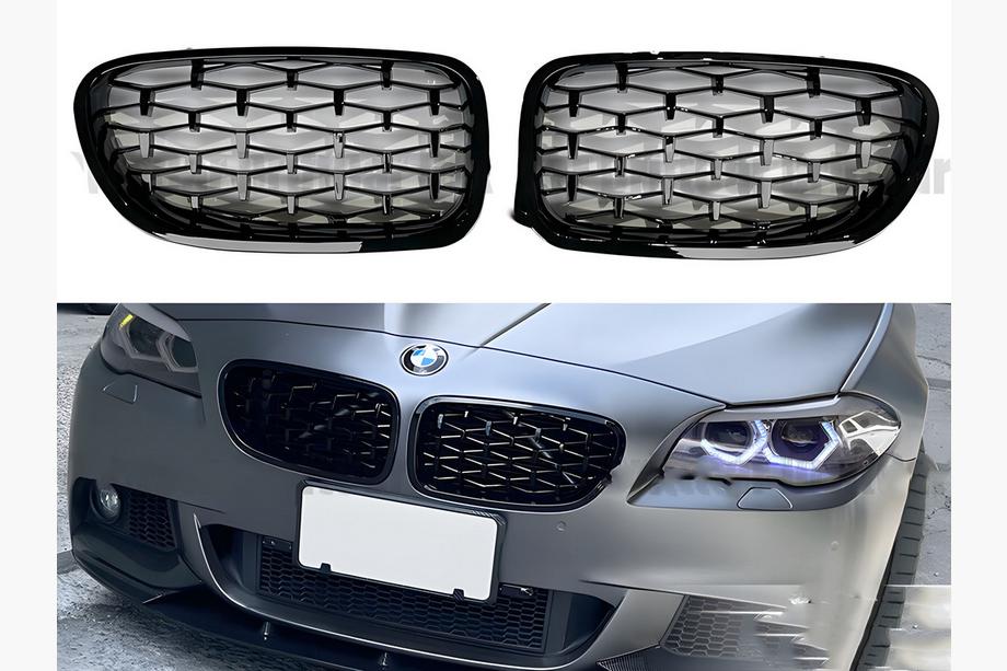 BMW 5 серія F10/F11 2010-2016 рр. Ніздрі Diamond Black (чорний глянець) Фото 5