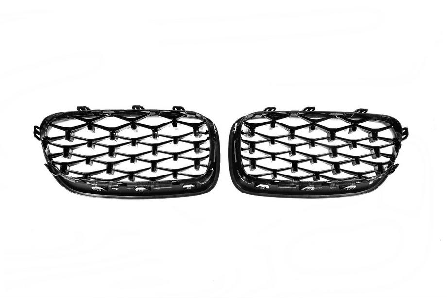 BMW 5 серія F10/F11 2010-2016 рр. Ніздрі Diamond Black (чорний глянець) Фото 8