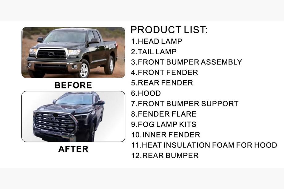 Toyota Tundra 2007-2021 рр. Комплект рестайлінгу апгрейда 2024 рік (комплект) Image