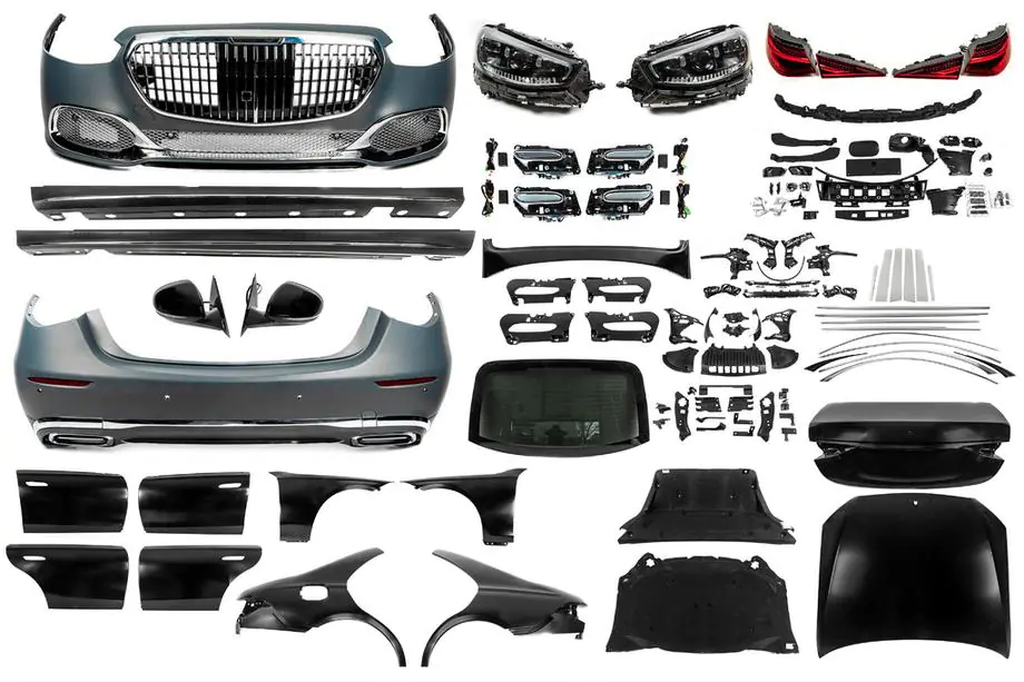 Mercedes S-class W221 2005-2013 рр. Комплект рестайлінга в W223 Maybach (з дверними ручками і вставками)