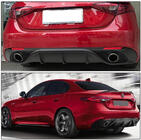 Alfa Romeo Giulia 2016-2022 рр. Дифузор заднього бампера з насадками V1 (Пластик) фото 4