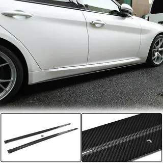Бокові пороги V2 (для Base/Sport, Карбон) Alfa Romeo Giulia 2016-2022 рр. фото 1