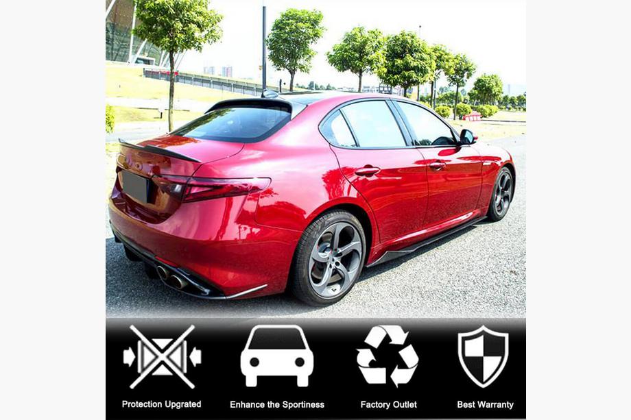 Alfa Romeo Giulia 2016-2022 рр. Бокові пороги V3 (для Base/Sport, Карбон) Фото 3