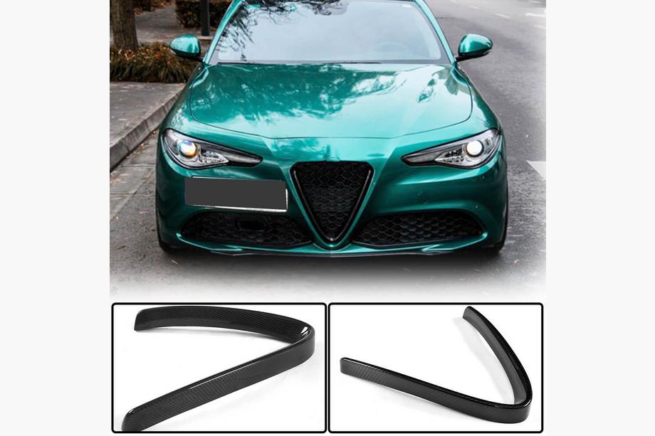 Alfa Romeo Giulia 2016-2022 рр. Накладка на решітку (для Base, Сухий карбон) Фото 1