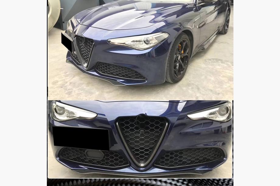 Alfa Romeo Giulia 2016-2022 рр. Накладка на решітку (для Base, Сухий карбон) Фото 3