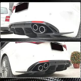Дифузор заднього бампера V1 (для Base, Карбон) Alfa Romeo Giulia 2016-2022 рр. фото 3