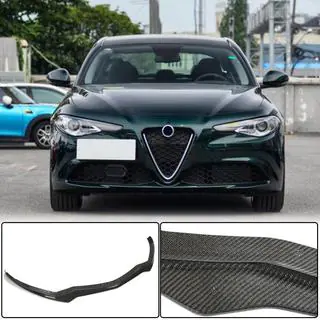 Накладка на передній бампер Lip V1 (для Base, Карбон) Alfa Romeo Giulia 2016-2022 рр. фото 1