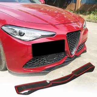 Накладка на передній бампер Lip (для Sport, Карбон) Alfa Romeo Giulia 2016-2022 рр. фото 1