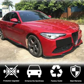 Накладка на передній бампер Lip (для Sport, Карбон) Alfa Romeo Giulia 2016-2022 рр. фото 4