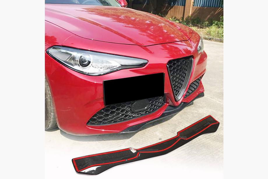 Alfa Romeo Giulia 2016-2022 рр. Накладка на передній бампер Lip (для Sport, Карбон) Фото 1