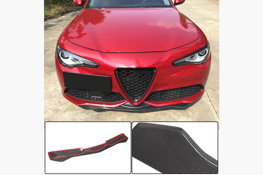 Alfa Romeo Giulia 2016-2022 рр. Накладка на передній бампер Lip (для Sport, Карбон) Фото 2