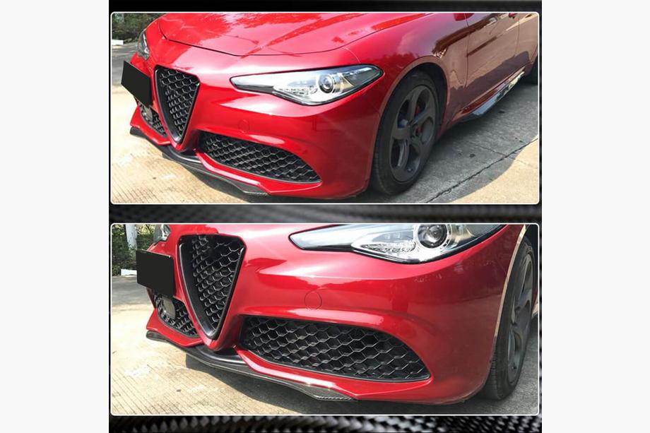 Alfa Romeo Giulia 2016-2022 рр. Накладка на передній бампер Lip (для Sport, Карбон) Фото 5