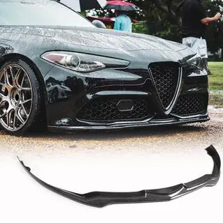 Накладка на передній бампер Lip V2 (для Sport, Карбон) Alfa Romeo Giulia 2016-2022 рр. фото 1