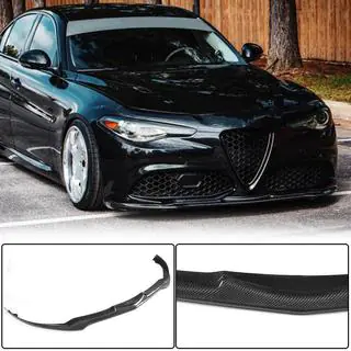 Накладка на передній бампер Lip V2 (для Sport, Карбон) Alfa Romeo Giulia 2016-2022 рр. фото 2