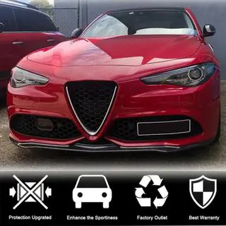 Накладка на передній бампер Lip V2 (для Sport, Карбон) Alfa Romeo Giulia 2016-2022 рр. фото 4