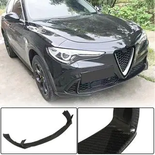 Передня лип накладка (для Base, 2017-2023, Карбон) Alfa Romeo Stelvio 2016- рр. фото 1