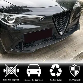 Передня лип накладка (для Base, 2017-2023, Карбон) Alfa Romeo Stelvio 2016- рр. фото 3