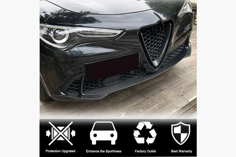 Alfa Romeo Stelvio 2016- рр. Передня лип накладка (для Base, 2017-2023, Карбон) Фото 3