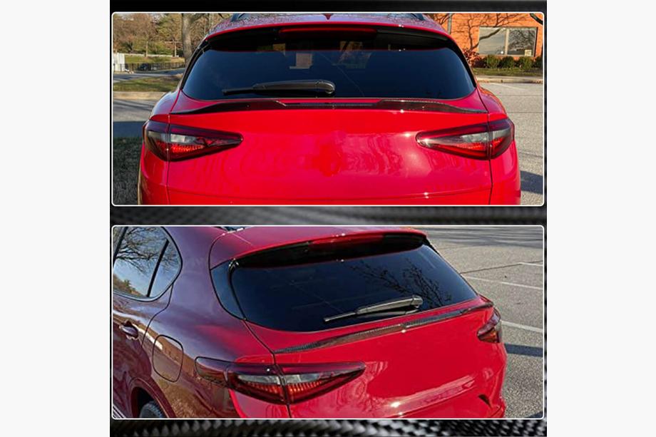 Alfa Romeo Stelvio 2016- рр. Нижній спойлер V2 (2017-2023, Сухий карбон) Фото 10