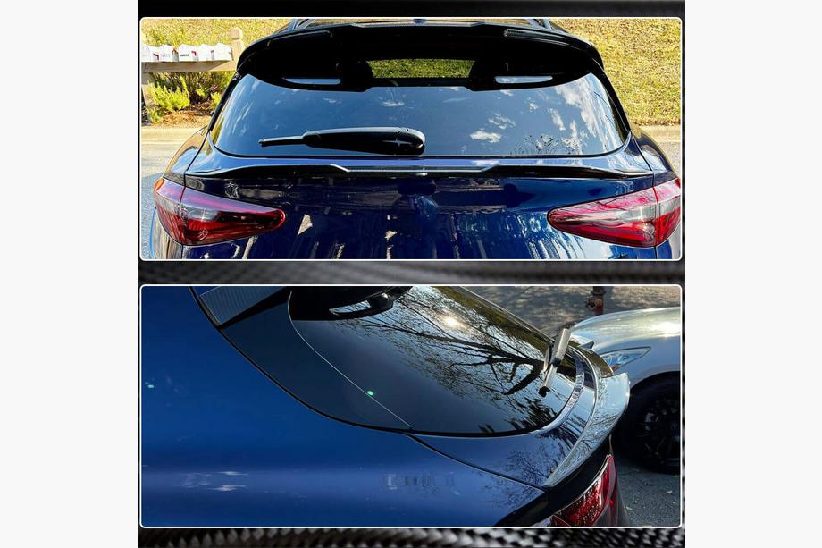 Alfa Romeo Stelvio 2016- рр. Нижній спойлер V2 (2017-2023, Сухий карбон) Фото 11