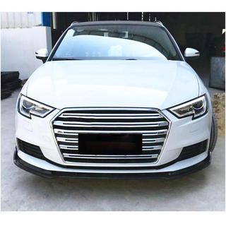 Накладка на передній бампер Lip V1 (для Base 2017-2020 HB, Карбон) Audi A3 2012-2020 рр. фото 2