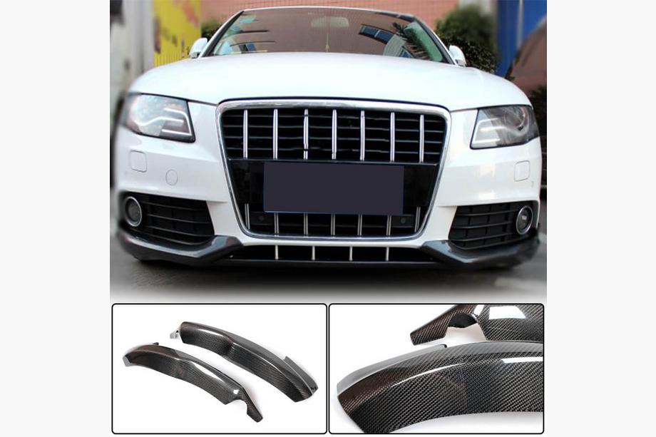 Audi A4 B8 2007-2015 рр. Накладки на передній бампер Flap (для Base 2007-2011, Карбон) Image