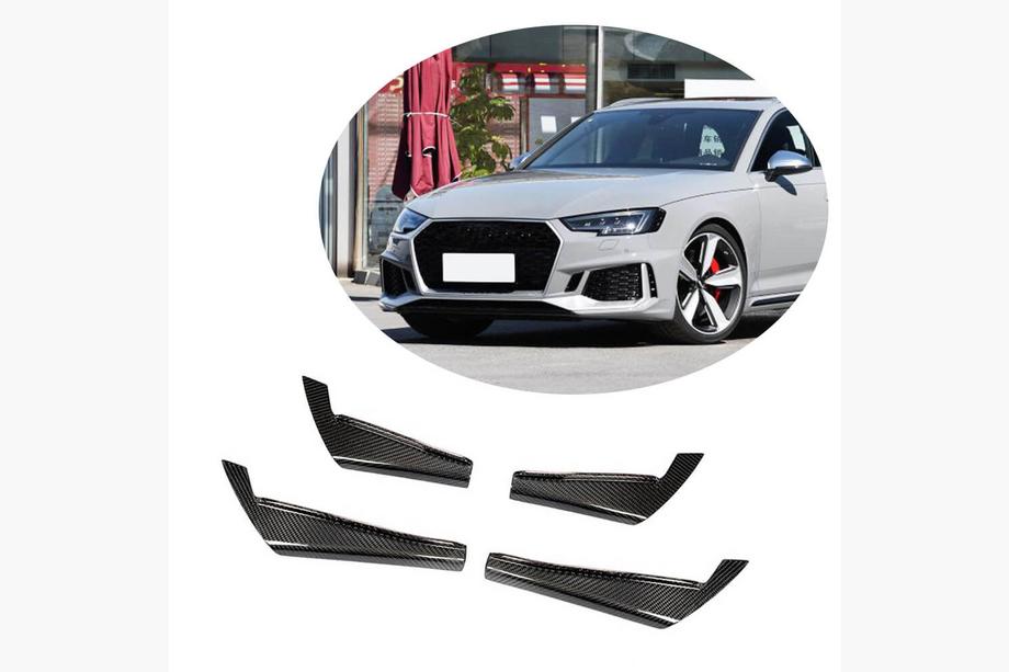 Audi A4 B9 2015-2024 рр. Накладки на передній бампер (для Base 2015-2019, Карбон) Image