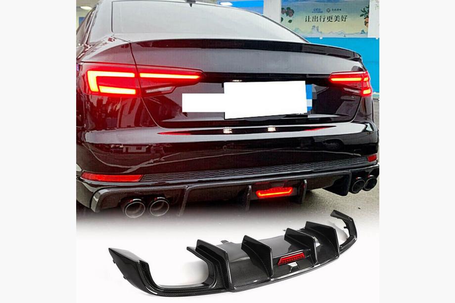 Audi A4 B9 2015-2024 рр. Дифузор заднього бампера (для Base Sedan 2015-2019, Карбон) Image