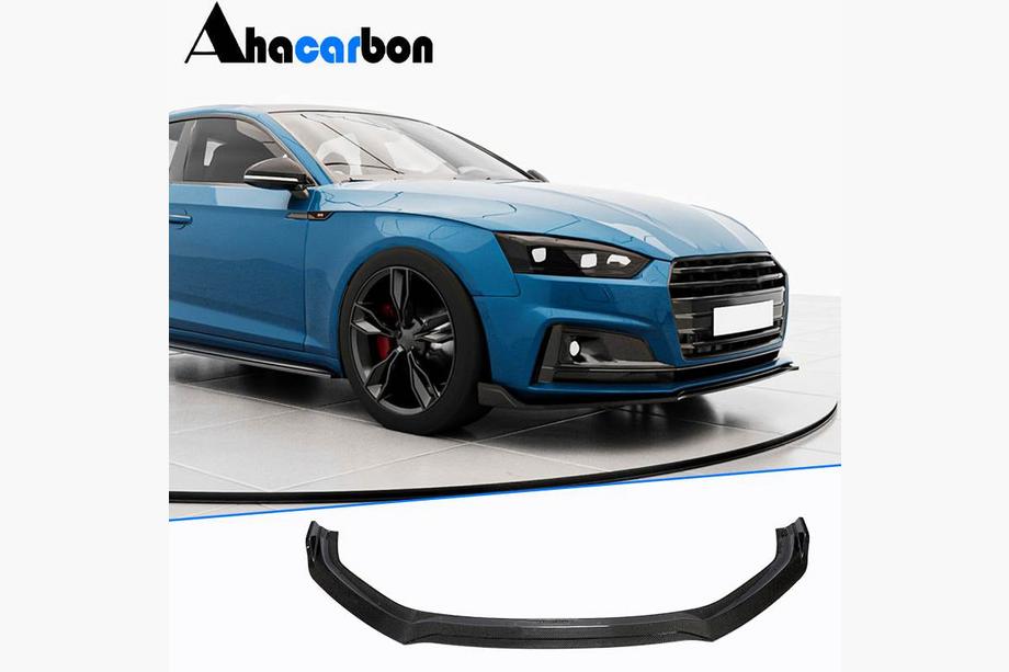 Audi A5 2016-2025 рр. Накладка на передній бампер Lip V2 (для S-Line 2016-2020, Карбон) Image