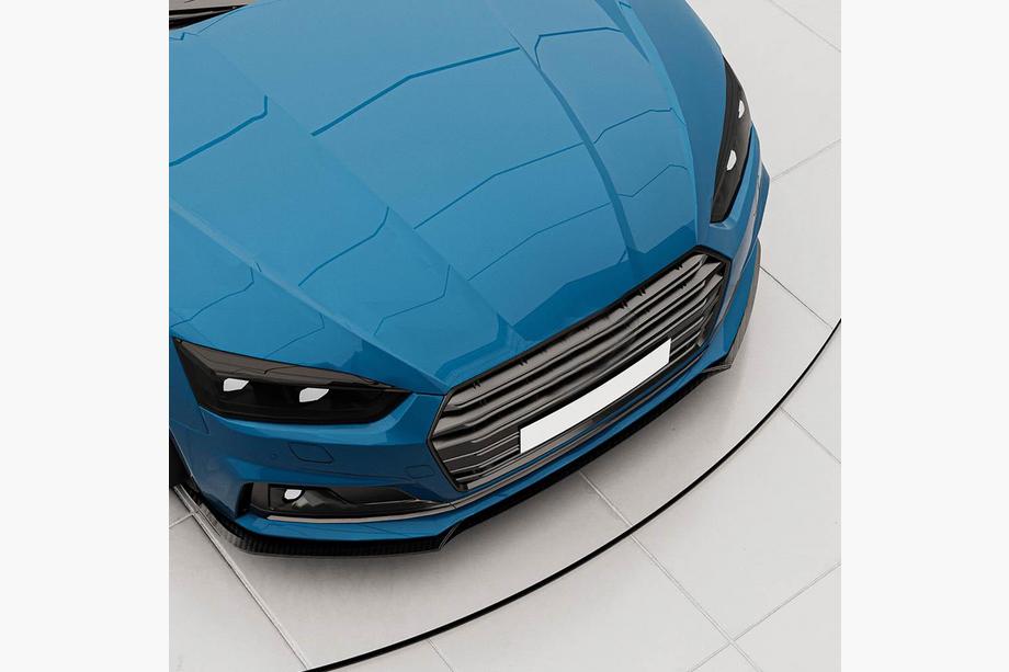 Audi A5 2016-2025 рр. Накладка на передній бампер Lip V2 (для S-Line 2016-2020, Карбон) Фото 2
