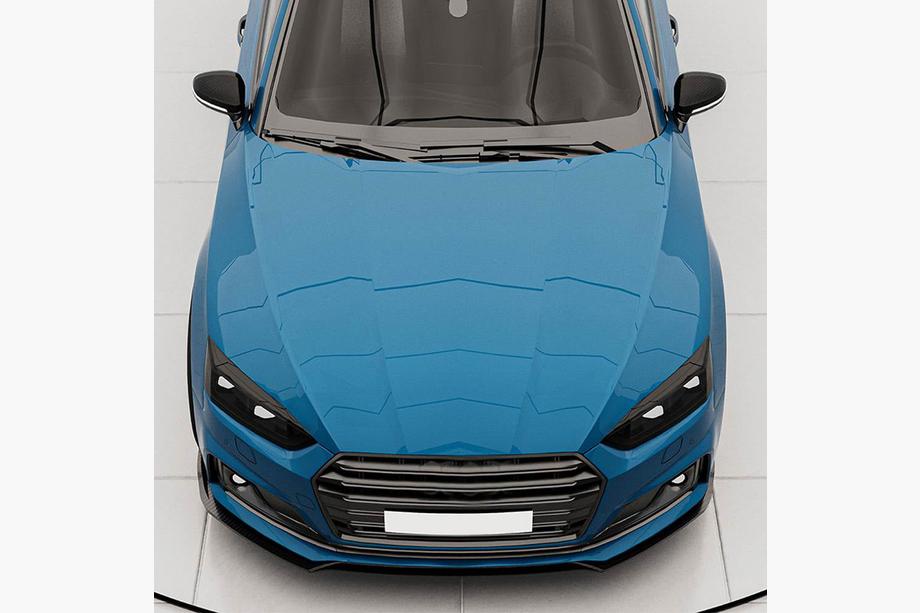 Audi A5 2016-2025 рр. Накладка на передній бампер Lip V2 (для S-Line 2016-2020, Карбон) Фото 3