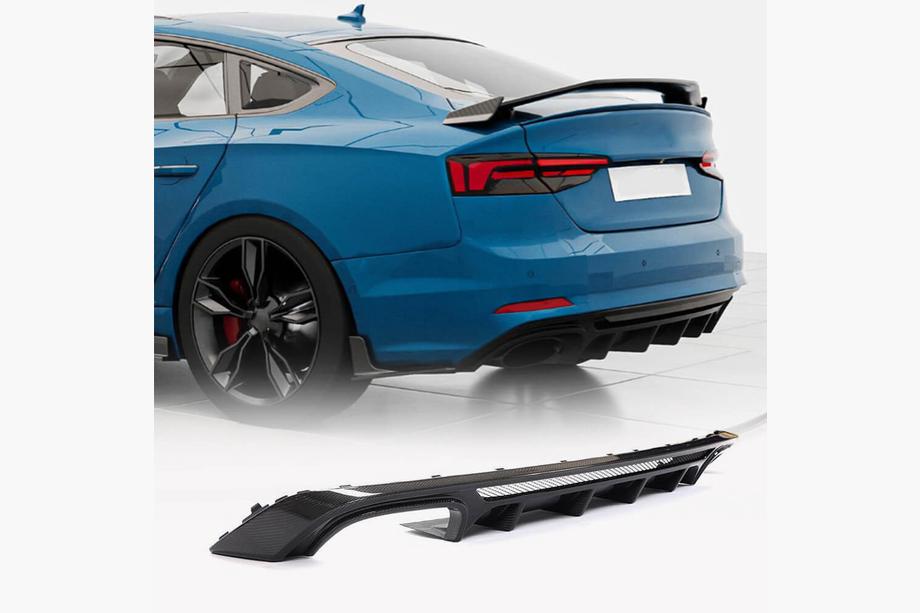 Audi A5 2016-2025 рр. Дифузор заднього бампера V3 (для S-Line 2016-2020, Карбон) Image