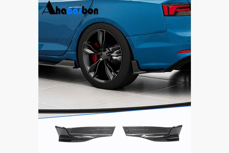 Audi A5 2016-2025 рр. Накладки на задній бампер Flap (для S-Line 2016-2020, Карбон) Image