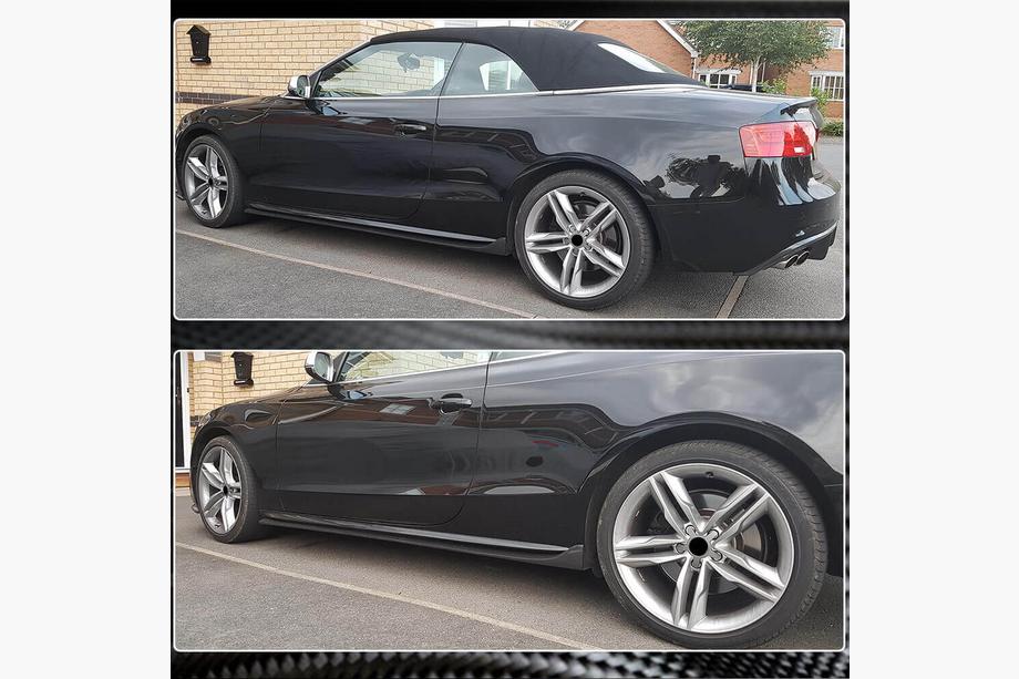 Audi A5 2007-2015 рр. Бокові пороги (Купе/кабріолет, Карбон) Фото 3