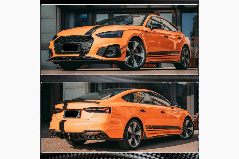 Audi A5 2016-2025 рр. Бокові пороги 2021-2025 V1 (для Sportback, Карбон) Фото 3