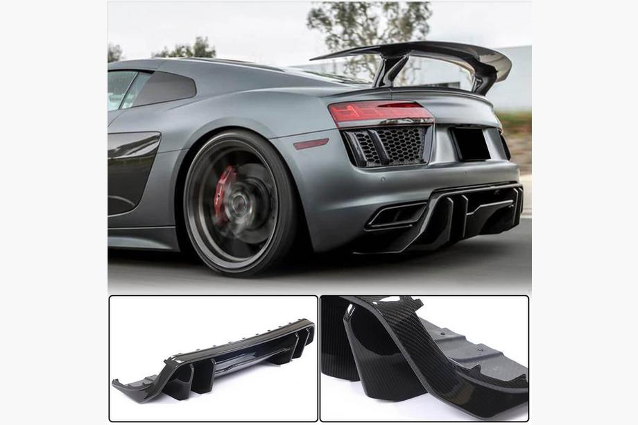 Audi R8 2015- рр. Дифузор заднього бампера V1 (2015-2020, Карбон) Фото 1