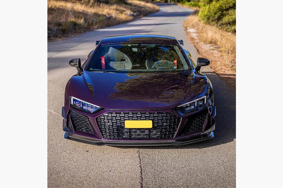 Audi R8 2015- рр. Накладка на передній бампер Lip V2 (2023+, Карбон) Фото 2