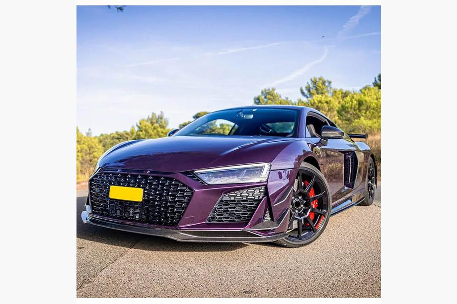 Audi R8 2015- рр. Накладка на передній бампер Lip V2 (2023+, Карбон) Фото 3
