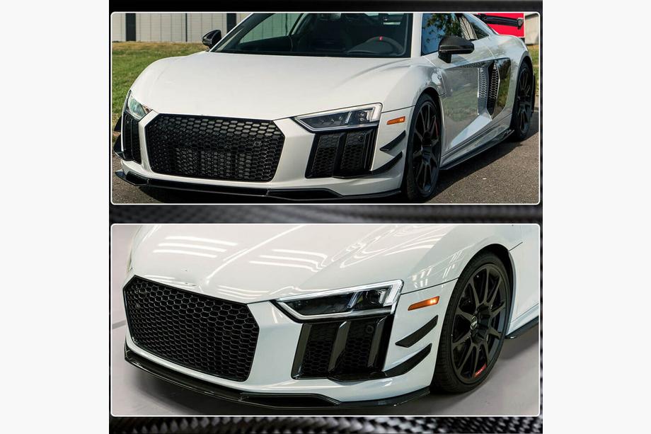 Audi R8 2015- рр. Накладка на передній бампер Lip V3 (2015-2020, Карбон) Фото 4