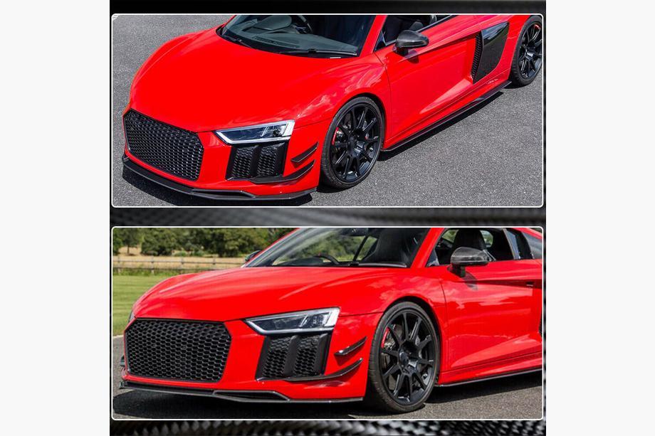Audi R8 2015- рр. Накладка на передній бампер Lip V3 (2015-2020, Карбон) Фото 5